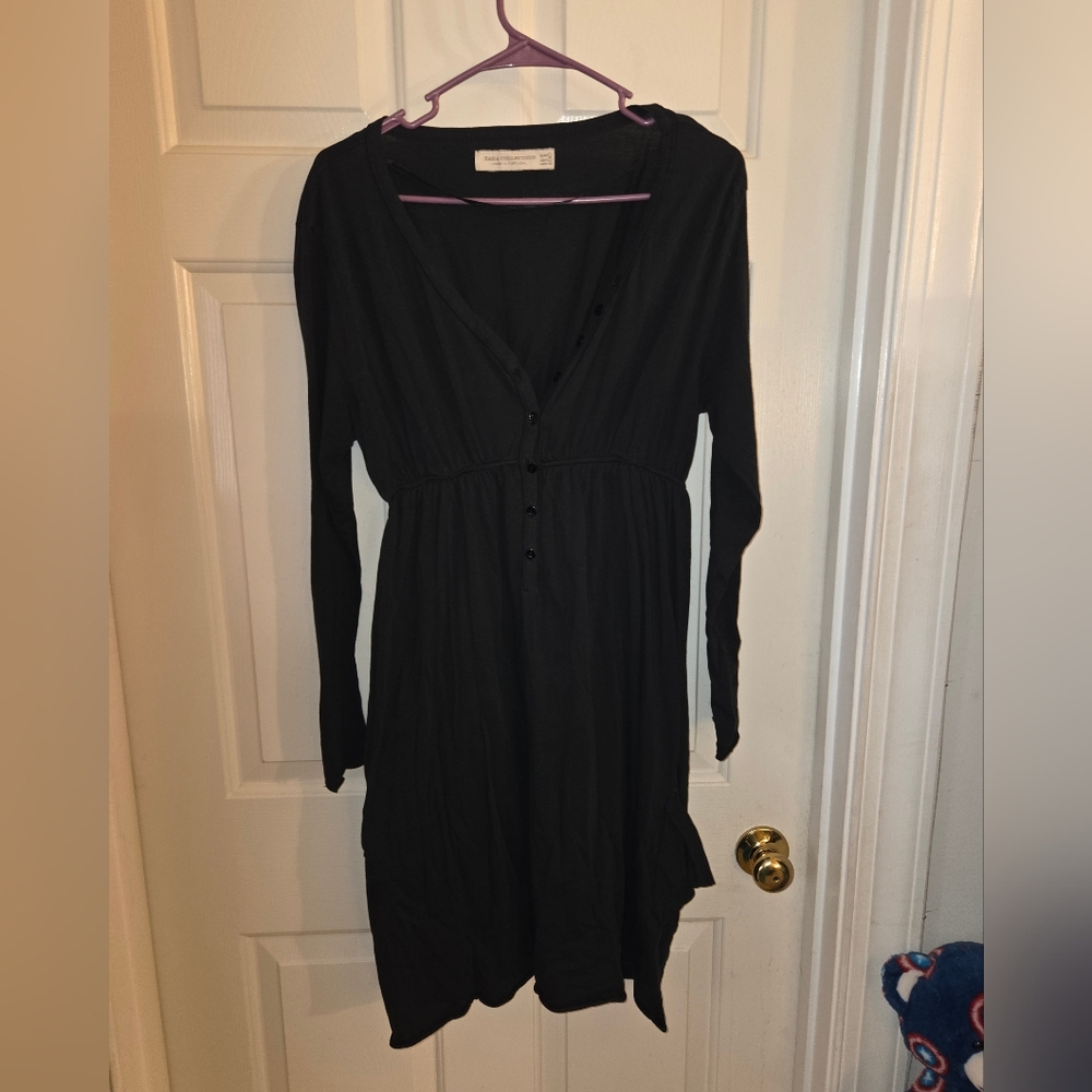 Zara Black Long Sleeve Dress